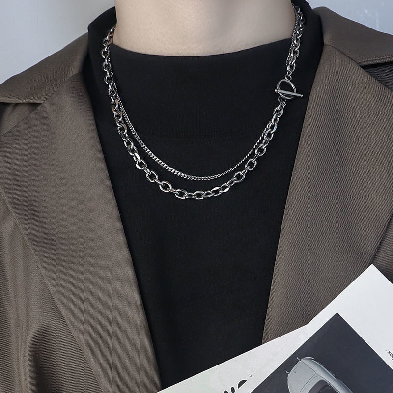 Multi Double Layer Necklace Choker Chain Necklace