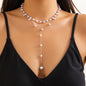 Elegant Imitation Pearl Chain Wed Bridal Jewelry Set