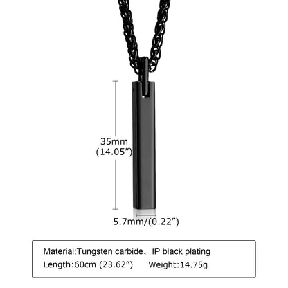 Men's Glossy Tungsten Steel Plain Long Wax Pendants