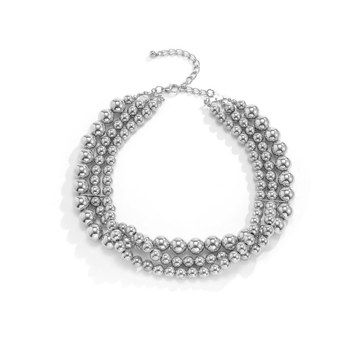 Women's Ornament Exaggerated Beaded Twin Punk Minority Simple Necklaces