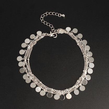 Disc Tassel Bling Anklets Chain for Women