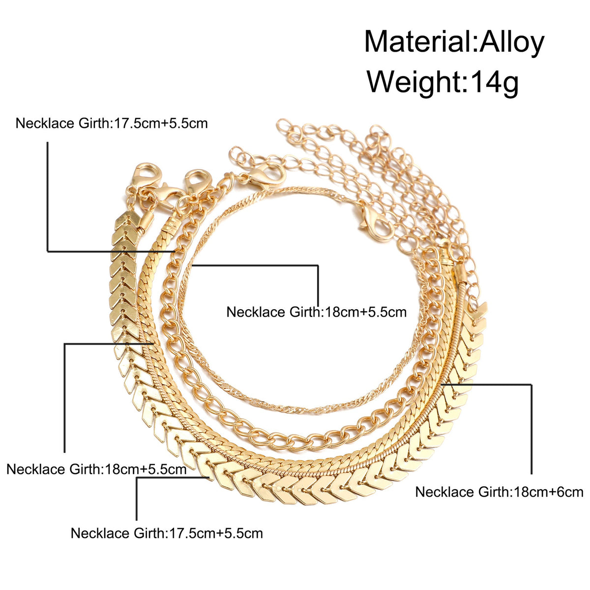 Girls Twist Snake Boho Chunky Chain Bracelets Set