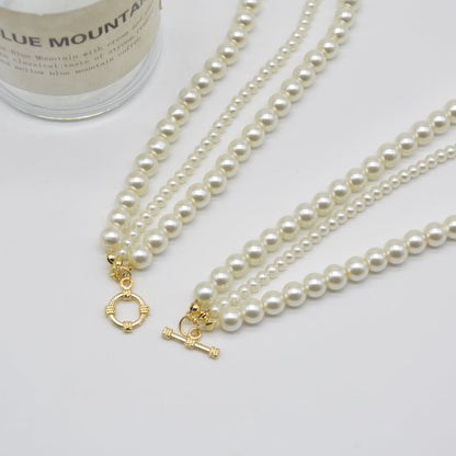 Classic Hematite Beaded Necklace Baroque Pearl Dainty Necklace