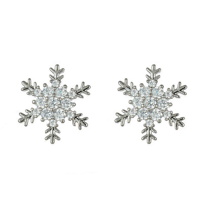 Full Rhinestone Snowflake Earring