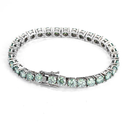 Women's Karat Dark Green Diamond Couple Sier Design Bracelets