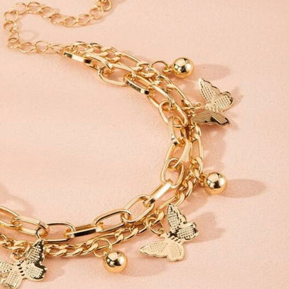 Bohemian Summer Bracelet for Women Girls Butterfly Pendant