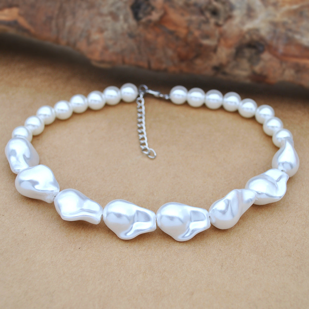Baroque Pearl Necklace Women's Neck Choker Collarbone Chain Accessories