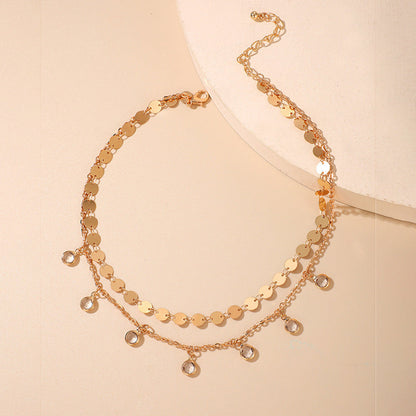 Multi Round Small Disc Charm Necklace