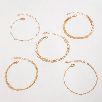 Summer Beach Wheat Snake Chain Anklets Jewelry