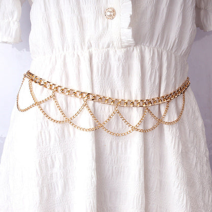 Fashion Multi Layer Belly Body Chain Bikini Metal Rave Body Waist Chain