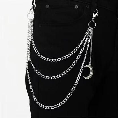 Jean Chain Belt Punk Metal Crescent Moon Geometric Chain Pants Chain