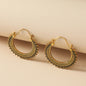 Carved Female Temperament Alloy Geometric Ear Clip Earrings