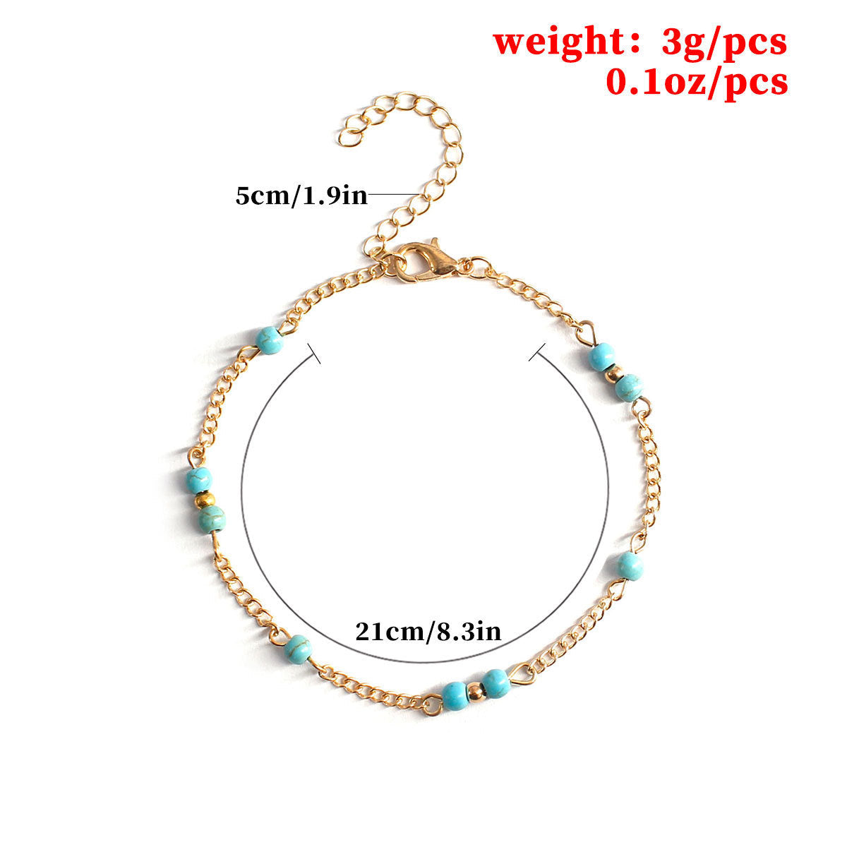 Turquoise Stone Beads Anklet Jewelry