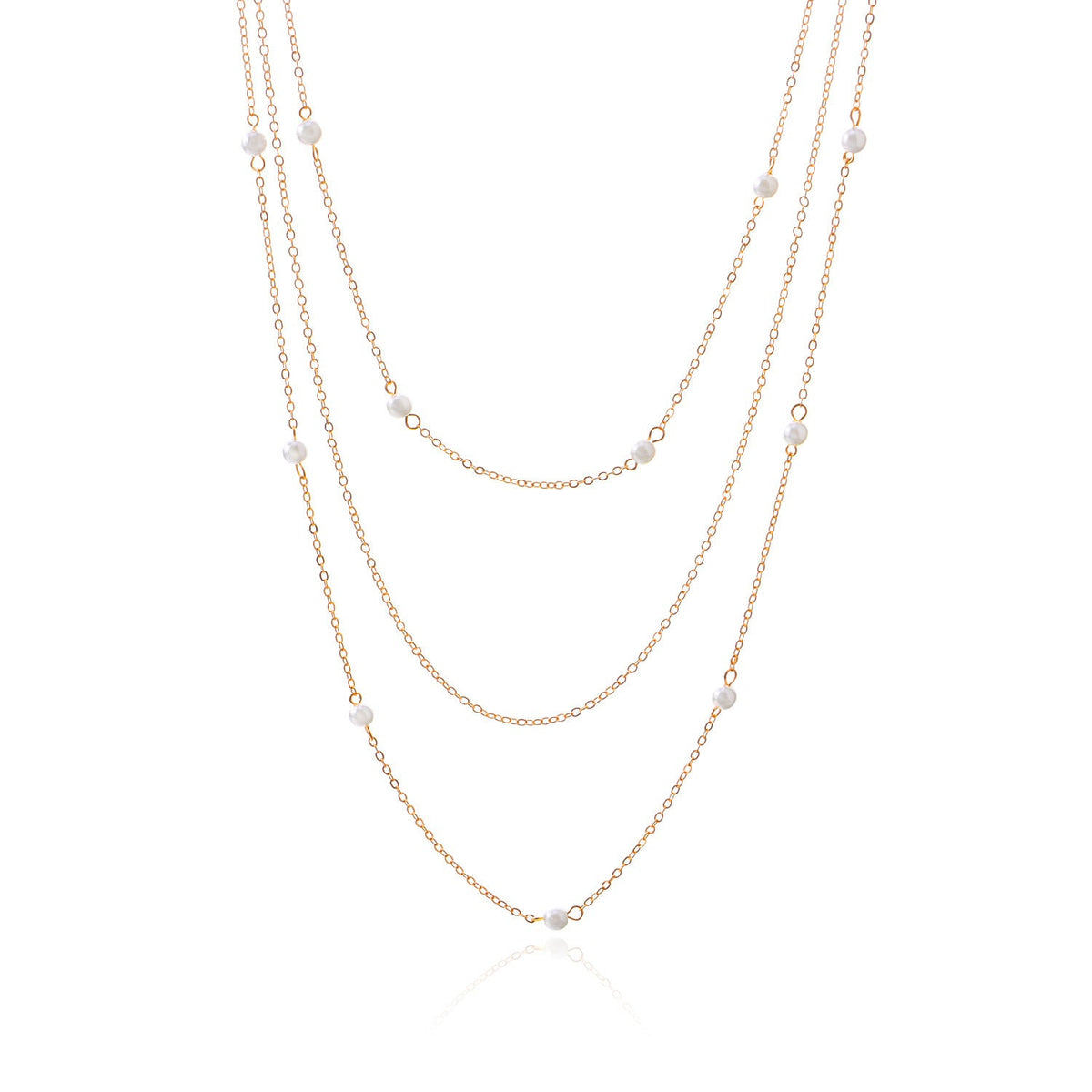 Multi Layer Pearl Necklace Choker Jewelry Long Chain Necklaces