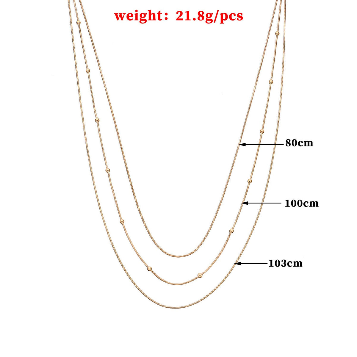 Layer Snake Beaded Chain Necklace