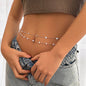 Metallic Sequin Silver Belly Waist Chain