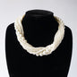 Vintage Choker Faux Pearl Multi Strand Twisted Necklace