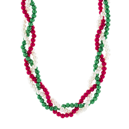 Christmas Women Long Fashion Pearl Beaded Necklaces