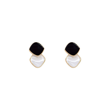 Sweet Square Enamel Earrings for Women