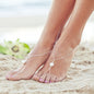 Pearl Barefoot Foot Chains With Toe Ladies Anklet Jewelry