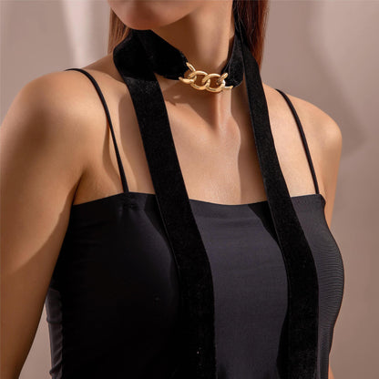 Long Lace-up Chain Necklace Jewelry