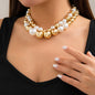 Hip-hop Punk Large Beads Short Necklace Women CCB Beads