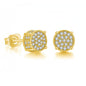 Iced Out CZ 18k Dazzling Stud Earrings, S925 Silver Post, 4 Style Options, Hip Hop Hypoallergenic 4A Cubic Zirconia Bling Studs for Men and Women