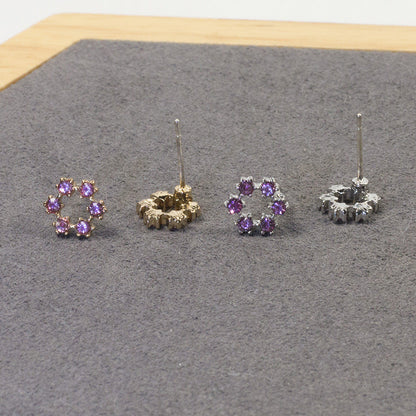 Rhinestone Ring Stud Earring