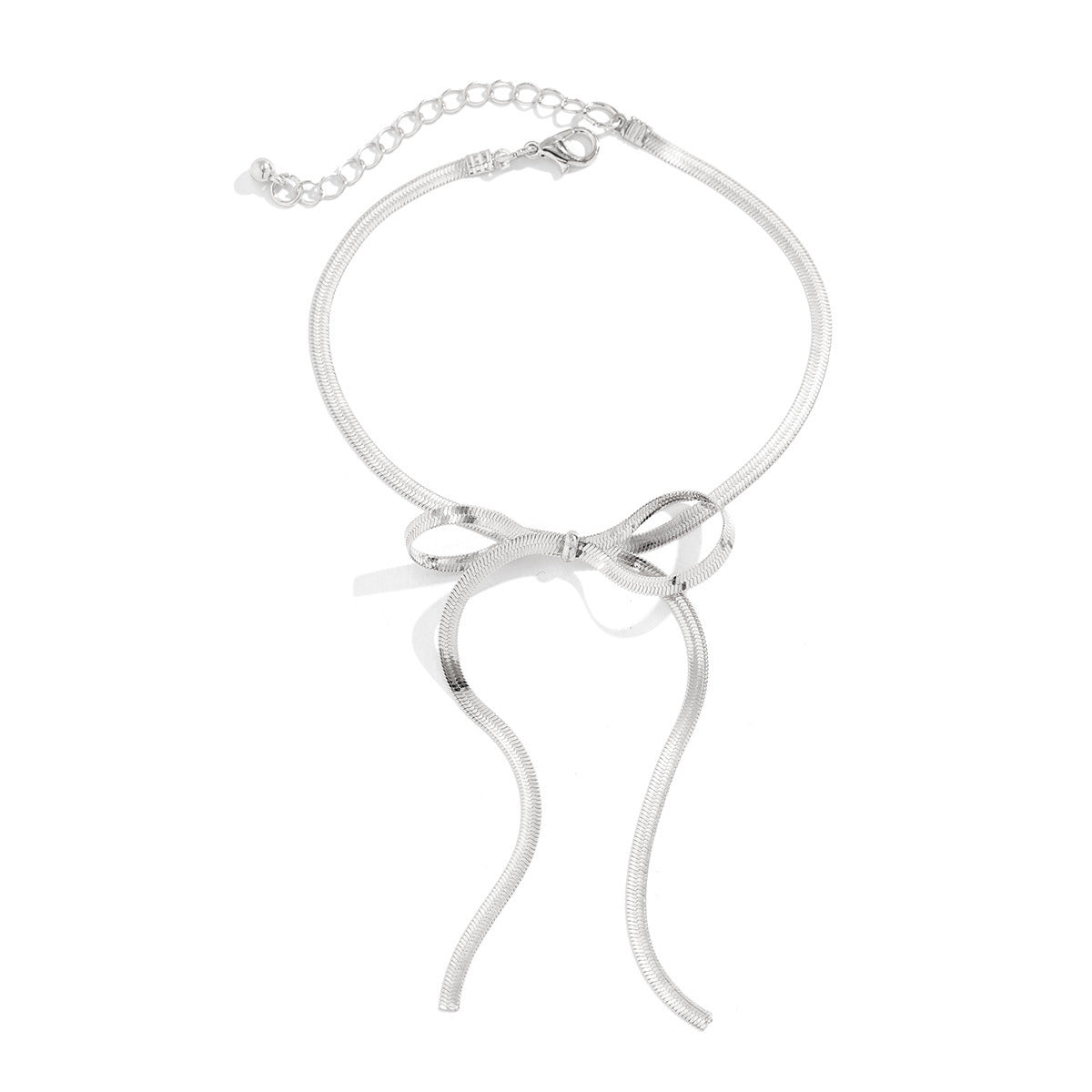 Simple Women Foot Bracelet Snake Chain Long Bow Anklet Chain