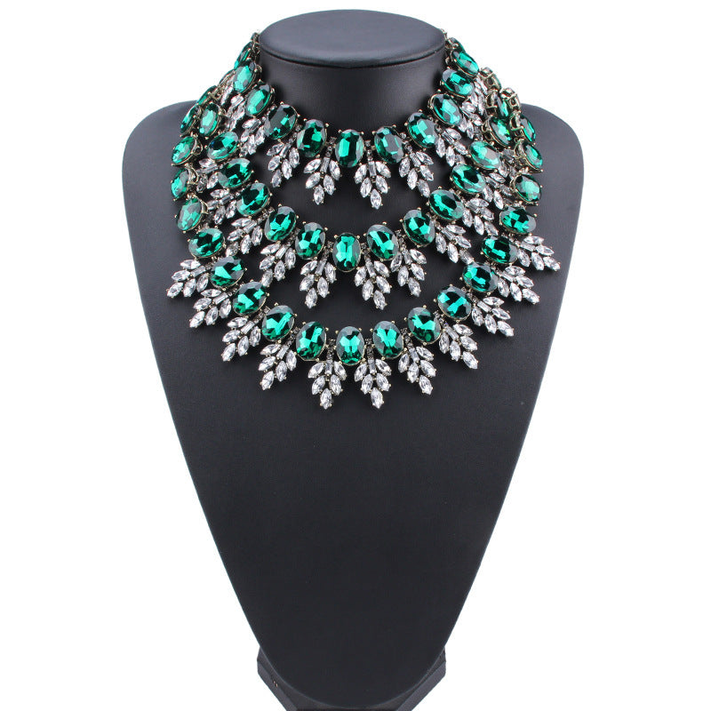 Fashion High Sense Glass Drill Shiny Necklaces