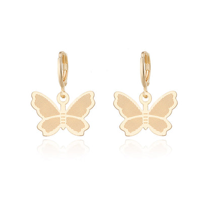 butterfly Drop Dangle Pendant Huggie Earings