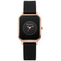 Casual square-shaped, elegant quartz silicone strap student watches.