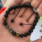 Men's Obsidian Frosted Woven Football Fashion Tigereye Volcanic Bracelets