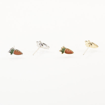 Rabbit carrot stud earrings set Jewelry