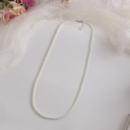 Lady Jewelry Classic Tiny Glass Pearl Necklace