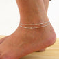 Multilayered Bead Chain Foot Anklet Bracelet Chain