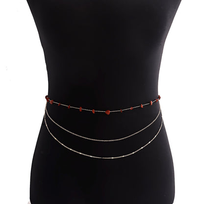 Waist Beads Belly Body Chain Double Layer Rhinestone Chain Jewelry