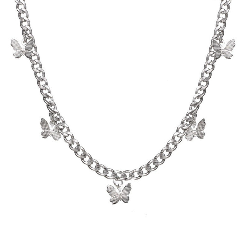 Alloy Metal Jewelry Butterfly Necklace