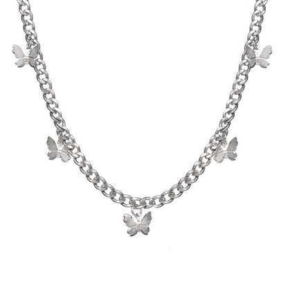 Alloy Metal Jewelry Butterfly Necklace