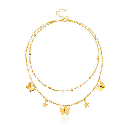 Butterfly Chain Charm Pendant Necklace