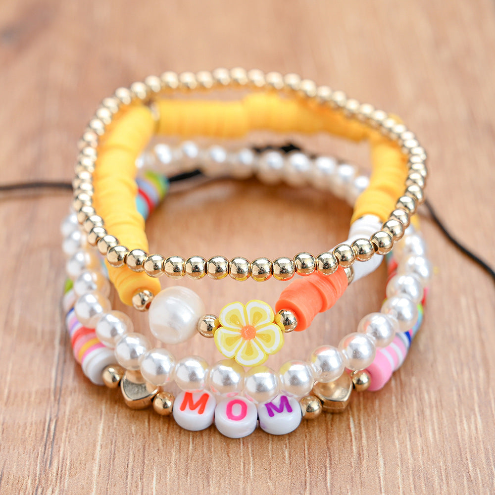 Bohemian Beaded Stretch Bracelets Colors Clay Beads