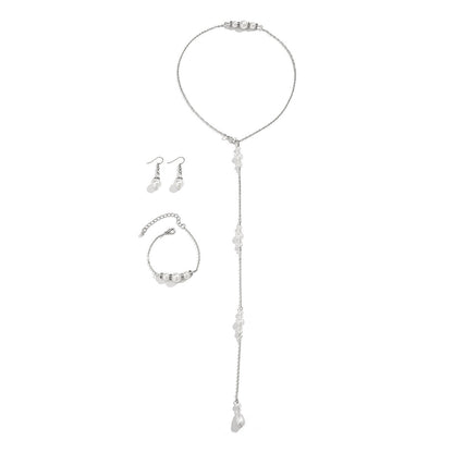 Women Simple Sexy Body Chain Back Chain Pearl Necklace