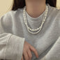 Handmade Beaded Jewelry Artificial layer Round Pearl Necklace