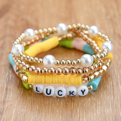 Bohemian Beaded Stretch Bracelets Colors Clay Beads