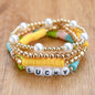 Bohemian Beaded Stretch Bracelets Colors Clay Beads