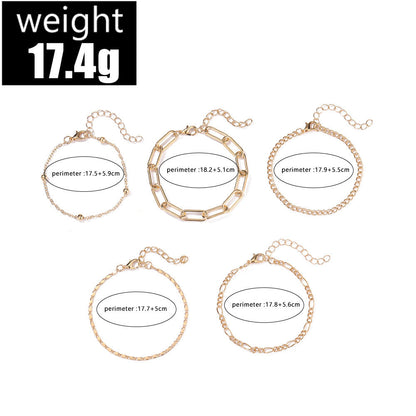 Simple Round Bead Chain Bracelet Set