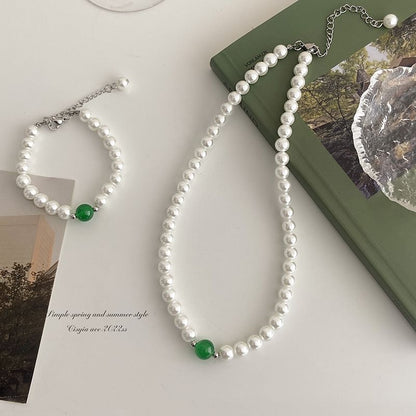 Pearl Necklace Bracelet Jewelry Sets for Women Wedding