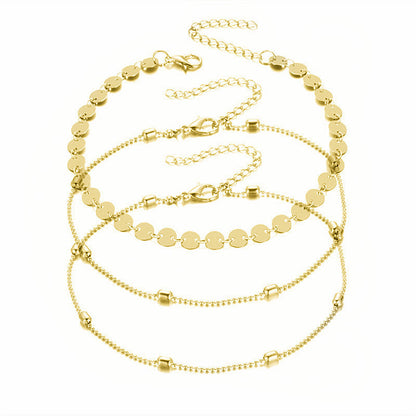 Layer Sequin Chain Anklet Bohemia Women Anklet