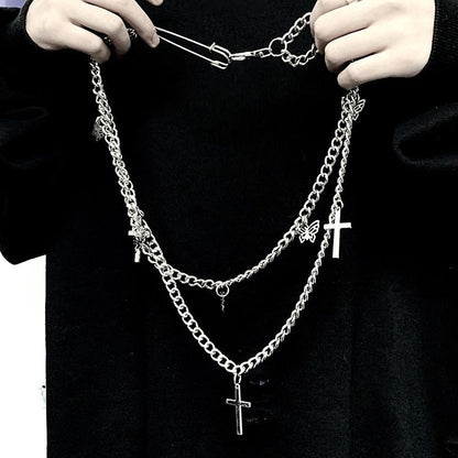 Punk Butterfly Belt Waist Chain Multi Layer HipHop Keychain Jewelry
