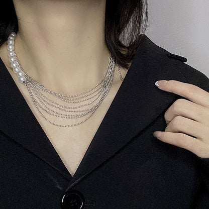 Popular Sale Ladies Fashion Jewelry Dainty Multi-Layered Baroque Pearl Necklaces